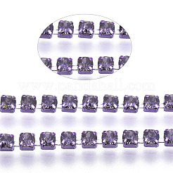 電気泳動鉄ラインストーンストラスチェーン  ラインストーンカップチェーン  スプールで  タンザナイト  ss6.5  2~2.1mm  約10ヤード/ロール&nbsp;CHC-Q009-SS6.5-B13