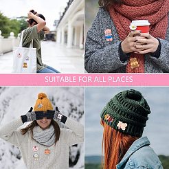 15本15スタイルのクマとウサギのブローチピン  服のDIYクラフト用の動物のアクリルラペルピン  ホワイト  ミックスカラー  35~46x26.5~39.5x7mm  1個/スタイル&nbsp;JEWB-SZ0001-35