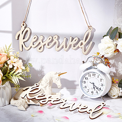 Wood Reserved Seating Sign Hanging Decorations&nbsp;HJEW-WH0069-20B