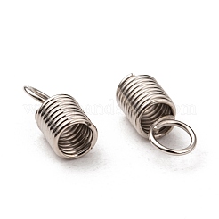 鉄コードの端  プラチナカラー  約4.5 mm幅  長さ10mm  3.2mm内径  穴：3.5mm&nbsp;E448