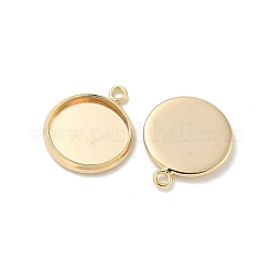Flat Round Brass Pendant Cabochon Settings&nbsp;KK-K414-14E-G