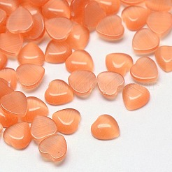 キャッツアイカボション  ハート  ミックスカラー  15x15x3mm&nbsp;CE-J003-15x15mm-M