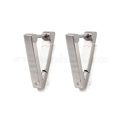 304ステンレススチール製トライアングルフープピアス  手動研磨  ステンレス鋼色  17x16x3mm&nbsp;EJEW-P324-01P