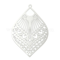 Non-Tarnish 304 Stainless Steel Filigree Big Pendants&nbsp;X-STAS-K257-04P