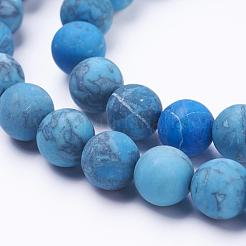 Dyed Natural Map Stone/Picasso Stone/Picasso Jasper Beads Strands&nbsp;G-F520-52-8mm