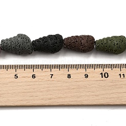 染色された天然溶岩石ビーズ連売り  巻き貝の形  ミックスカラー  18~19x12~13x9~10mm  穴：1.4mm  約22個/連  15.55''（39.5センチメートル）&nbsp;G-A264-A01-01A