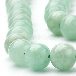 天然ミャンマー産翡翠/ビルマ翡翠ビーズ連売り  ラウンド  染め  8mm  穴：1mm  約48個/連  15.3インチ&nbsp;G-T064-22-8mm