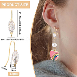 12Pcs Brass Horse Eye Earring Hooks&nbsp;KK-BC0008-75