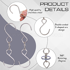 30Pcs Stainless Steel Spinning S Shaped Hooks&nbsp;AJEW-SP0001-43