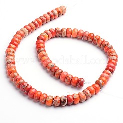 Dyed Natural Imperial Jasper Rondelle Beads Strands&nbsp;G-M275-02-4mm