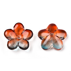 透明ガラスビーズ  混合スタイル  花  ミックスカラー  21x21.5x7mm  穴：1.8mm&nbsp;GLAA-T030-01