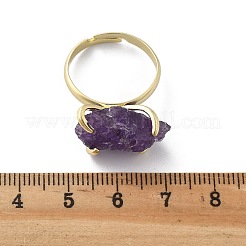 Natural Amethyst Finger Rings&nbsp;RJEW-B122-01G-02
