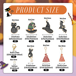 7個 7スタイル DIY 合金エナメルペンダントデコレーション製作キット  ロブスタークロウ留め金7個とオープン丸カン7個が含まれます。  ミックスカラー  14~25x8.5~24x1~2mm  穴：1.6~2mm&nbsp;FIND-TA0009-03