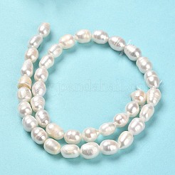 天然養殖淡水パールビーズ連売り  ライス  グレードA +  貝殻色  8.5~10.5x6.5~7.5mm  穴：0.7mm  約35~39個/連  13.19 ~13.58''（33.5~34.5センチメートル）&nbsp;PEAR-E016-181A