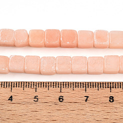 天然ルージュ翡翠ビーズ連売り  キューブ  6~6.5x6~6.5x6~6.5mm  穴：0.9~1mm  約57~63個/連  14.53~15.35''（36.9~39センチメートル）&nbsp;G-T140-46