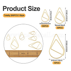 200Pcs 3 Style Carbon Steel Paper Clips&nbsp;FIND-TA0002-18LG