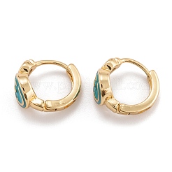 Brass Micro Pave Clear Cubic Zirconia Huggie Hoop Earrings&nbsp;EJEW-P187-G