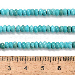 天然石ハウライトビーズ連売り  ロンデル  染め  ターコイズ  4x2mm  穴：0.9mm  約160~162個/連  14.96~15.16インチ（38~38.5cm）&nbsp;G-Z110-B16-2x4mm