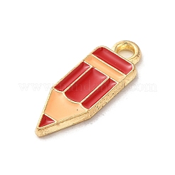 合金エナメルチャーム  ゴールドカラー  鉛筆チャーム  レッド  18.5x6.5x1mm  穴：1.8mm&nbsp;ENAM-R147-11A