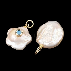 Natural Baroque Keshi Pearl Pendants&nbsp;PALLOY-JF06005