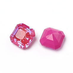 K9ガラスラインストーンカボション  モカ蛍光スタイル  後ろ向き  多面カット  正方形  ミックスカラー  10x10x7mm&nbsp;RGLA-I002-C01-MI
