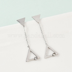 304 Stainless Steel Rhinestone Stud Earrings&nbsp;EJEW-Z089-17P