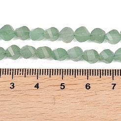 天然石グリーンアベンチュリンビーズ連売り  多面カット  ツイスト  6~6.5x5x5mm  穴：1mm  約58~61個/連  14.17''~14.69''（36~37.3センチメートル）&nbsp;G-P611-C21-01