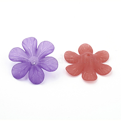 混合色透明つや消しアクリルフラワービーズ  直径約30mm  厚さ8mm  穴：1.5~2mm&nbsp;X-PAF154Y