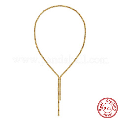 調節可能な925スターリングシルバーラウンドコラムマグネットビーズネックレス（女性用）  14KGP本金メッキ  21.65インチ（55cm）&nbsp;NJEW-A048-03G