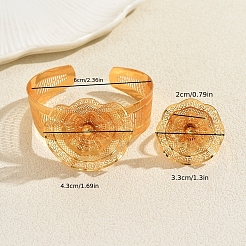 Luxury Iron Bridal 3D Flower Bangles & Rings for Women&nbsp;HI9521