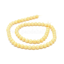 Natural Yellow Jade Beads Strands&nbsp;G-D0010-02-6mm