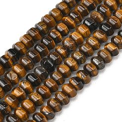 天然石タイガーアイビーズ連売り  ランタン型  6x4mm  穴：0.8mm  約89個/連  14.96''（38センチメートル）&nbsp;G-G458-C01-4x6mm