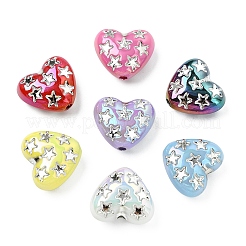 20Pcs UV Plating Iridescent Acrylic Beads&nbsp;OACR-YW0003-96
