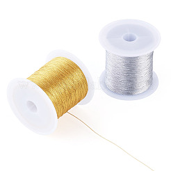 2ロール 2色 3本撚り 丸型ペット用メタリック糸  ミックスカラー  0.1mm  1ロール/色&nbsp;MCOR-TA0001-03A