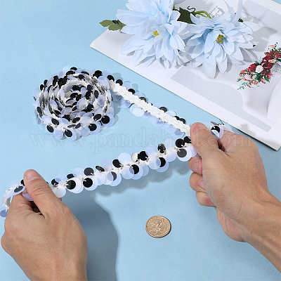 2 Yards Polyester Beaded Trims&nbsp;SRIB-PH0001-85-1