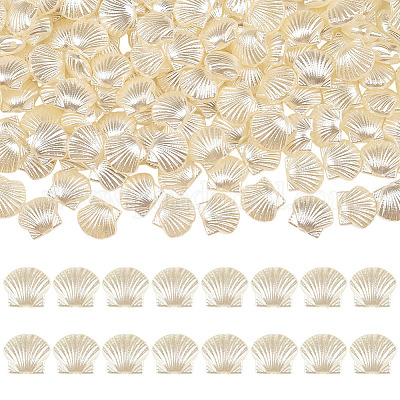 200個のABS模造真珠ビーズ  シェル形状  11x12.5x6.5mm  穴：1.6mm&nbsp;OACR-SP0001-83-1