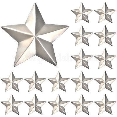 アイアン製カボション  スター  プラチナ  70x70x0.5mm&nbsp;IFIN-WH20009-01B-P-1