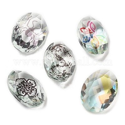 Pointed Back Glass Rhinestone Cabochons&nbsp;GLAA-B012-43A-1