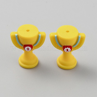 シリコンビーズ  きいろ  トロフィー  27x23x14mm  穴：2mm&nbsp;SIL-CJC0003-08C-1