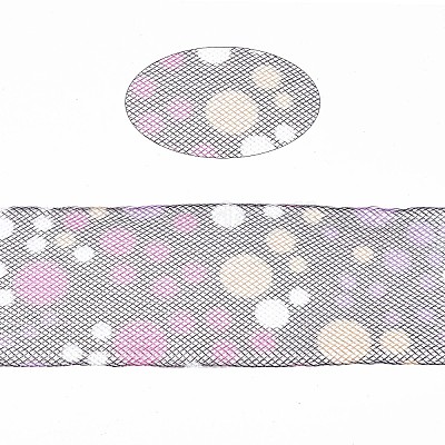 メッシュリボン  プラスチックネットスレッドコード  花柄  パープル  50mm  50ヤード/バンドルに関する&nbsp;PNT-S030-002F-1