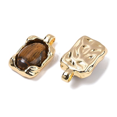 Brass with Gemstone Pendants&nbsp;KK-Q030-25A-G-1