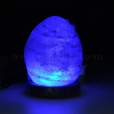 Salacia 7-Inch Color-Changing Himalayan Salt Lamp – USB Powered With Dimmer Switch & Wooden Base, Perfect Night Light & Home Decor