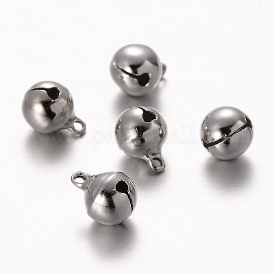 真鍮リングベルチャーム  ニッケルフリー  プラチナ  13x10mm  穴：2mm&nbsp;KKB-F002-01P-1