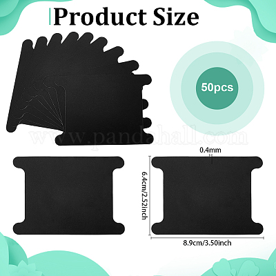 紙ボビン  長方形  ブラック  89x64x0.4mm&nbsp;DIY-WH0622-105A-01-1