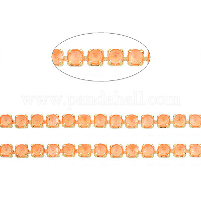 Brass Rhinestone Strass Chains&nbsp;CHC-N017-003A-B04-1