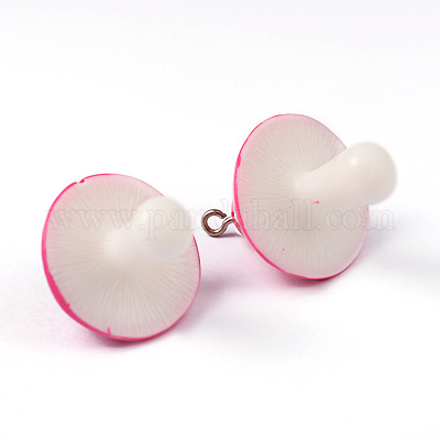 樹脂チャーム  キノコ  ミックスカラー  34~36x22~26x22~26mm  穴：2mm&nbsp;RESI-S295-M-1
