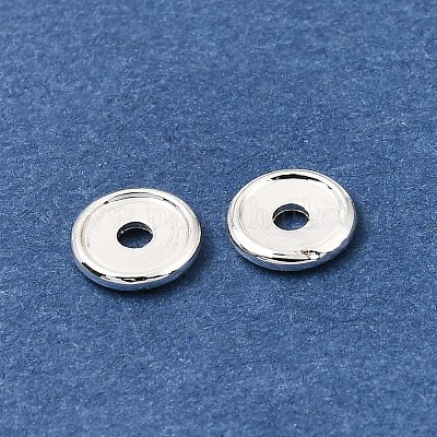 真鍮ビーズ  ディスク  ラックめっき  長持ちメッキ  銀  6x1mm  穴：1.5mm&nbsp;KK-CBA0DF0-18D-S-1