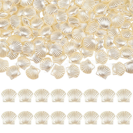 200個のABS模造真珠ビーズ  シェル形状  11x12.5x6.5mm  穴：1.6mm&nbsp;OACR-SP0001-83-1