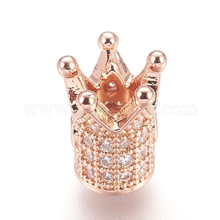 Brass Micro Pave Cubic Zirconia Beads&nbsp;ZIRC-F088-029RG-1