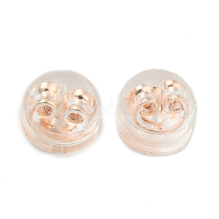 樹脂&真鍮製イヤーナット ピアスバックキャッチ フラットラウンド ローズゴールド 4.9x4mm 穴:0.6mm FIND-H046-01RG-1